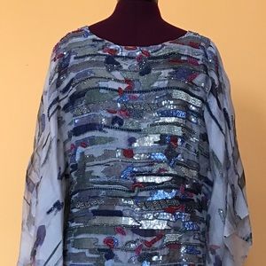 Giorgio Armani beaded embellishment silk dress